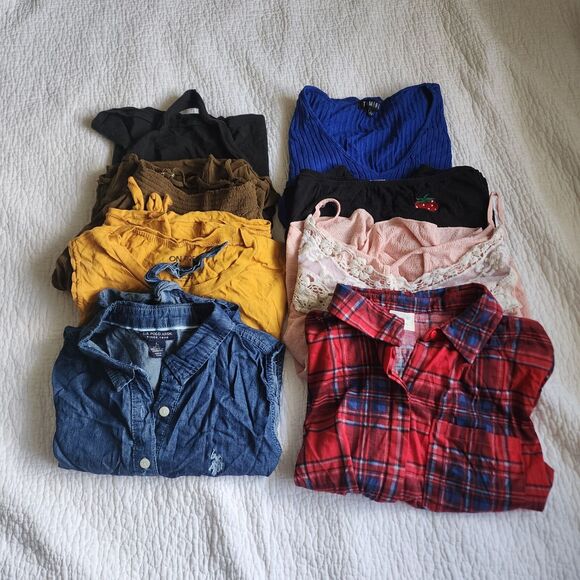 Women's Shirts Size L Lot of 8 - Picture 1 of 9